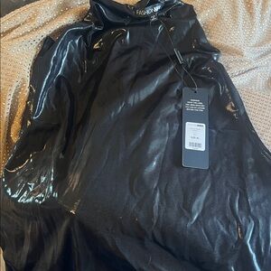 Fashion Nova Glossy Black Dress